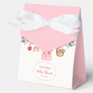 Pink Girl Flower Apple Clothesline Baby Shower Favor Boxes