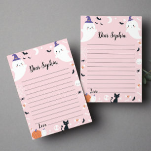 Pink Girl Ghost Time Capsule Note Message Card
