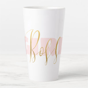 Pink Girl Gold Boss Latte Mug