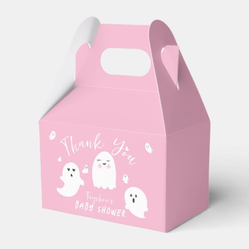 Pink Girl Halloween Ghost Baby Shower Favor Boxes