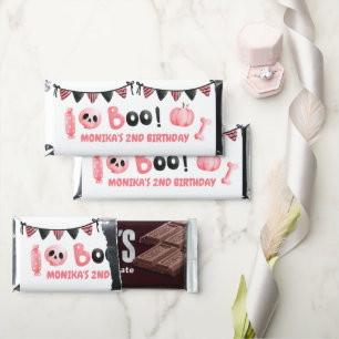 Pink Girl Halloween Party 2nd Birthday Hershey Bar Favors