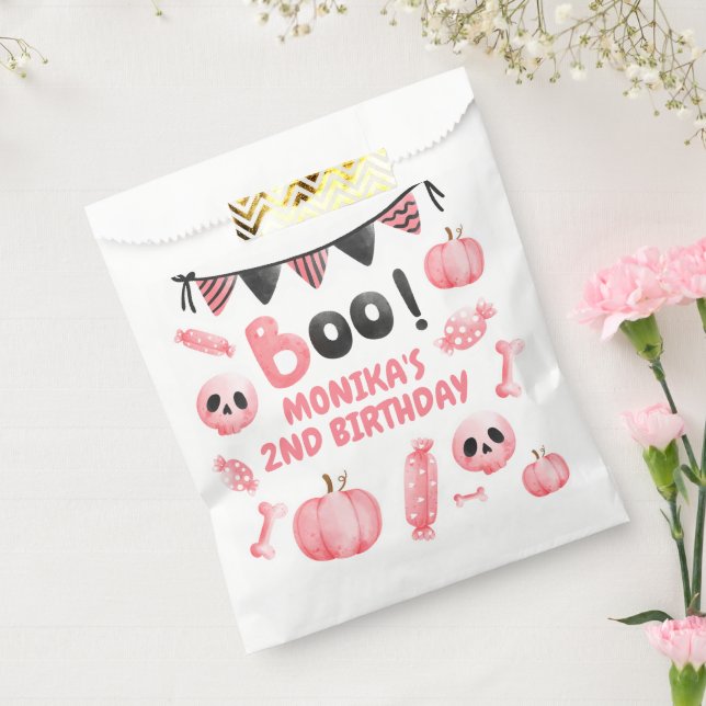 Pink Girl Halloween Party Second Birthday  Favor Bag (Sealed)