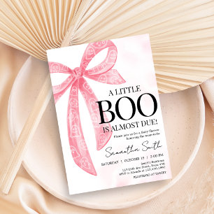 Pink Girl Little Boo Halloween Baby Shower Invitation