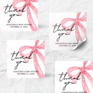 Pink Girl Little Boo Halloween Baby Shower Square Sticker