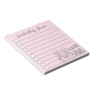 Pink Girl New Baby Shower Personalized To Do List Notepad