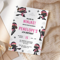 Pink Girl Ninja Warrior Karate Birthday