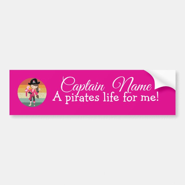 Pink Girl  Party Pirates   Bumper Sticker (Front)