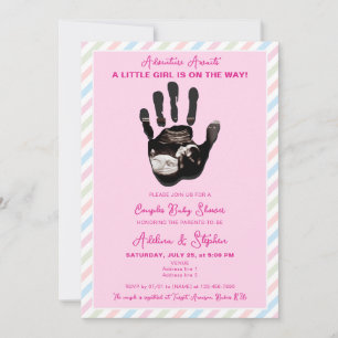 Pink Girl Pastel Ultrasound Couples Baby Shower Invitation