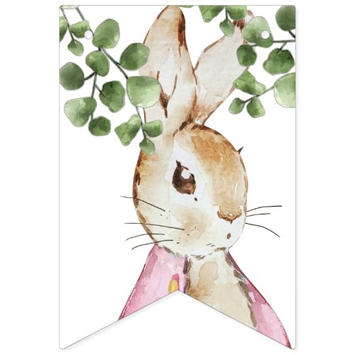 Pink Girl Peter the Rabbit Birthday Baby Shower Bunting Flags