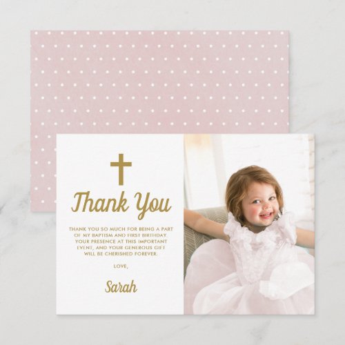 Pink Girl Photo First Birthday Baptism