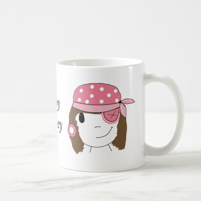 Pink Girl Pirate Coffee Mug (Right)