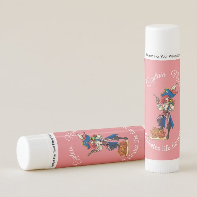 Pink Girl Pirate Lip Balm (Front)