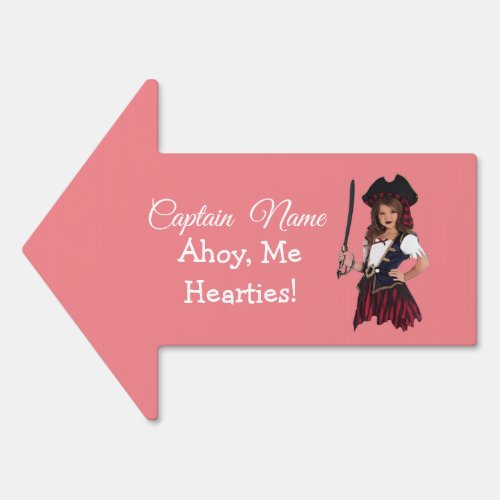 Pink girl pirate sign