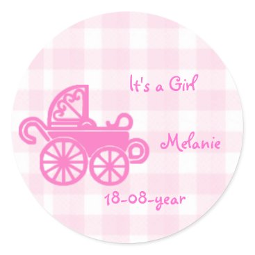 pink girl - pram sticker