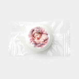 Pink Girl Rainbow Star Birthday Life Saver® Mints