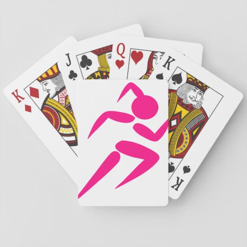 Pink Girl Running Playing Cards