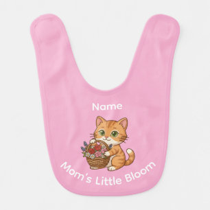Pink Girl’s First Mother's Day Bib: Cute Cat Baby Bib