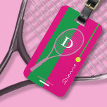 Pink Girl Sport Tennis Custom Luggage Tag<br><div class="desc">Such a great and girly design to personalize with name and initial of the tennis-player. A luggage tag with a name is important for several practical reasons when traveling. Firstly, it serves as a quick and easy way to identify your luggage among the sea of similar bags at airports, bus...</div>