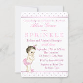 Pink Girl Sprinkle Baby Shower Invitation (Back)