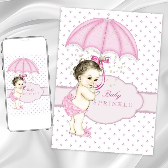 Pink Girl Sprinkle Baby Shower Invitation