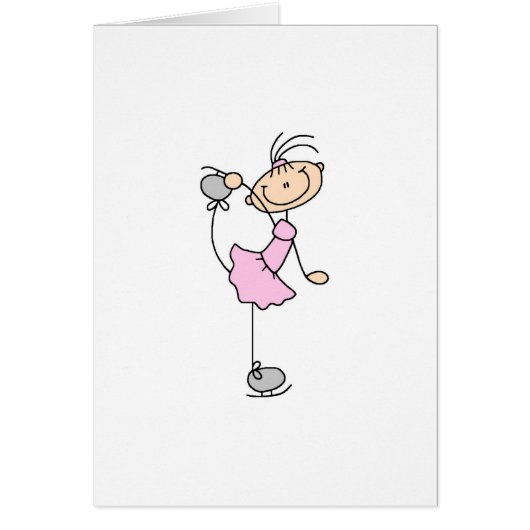 Pink Girl Stick Figure Ice Skater (Front)
