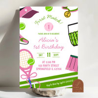 Pink Girl Tennis Birthday