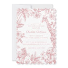 Pink Girl Toile Safari Elegant Baby Shower