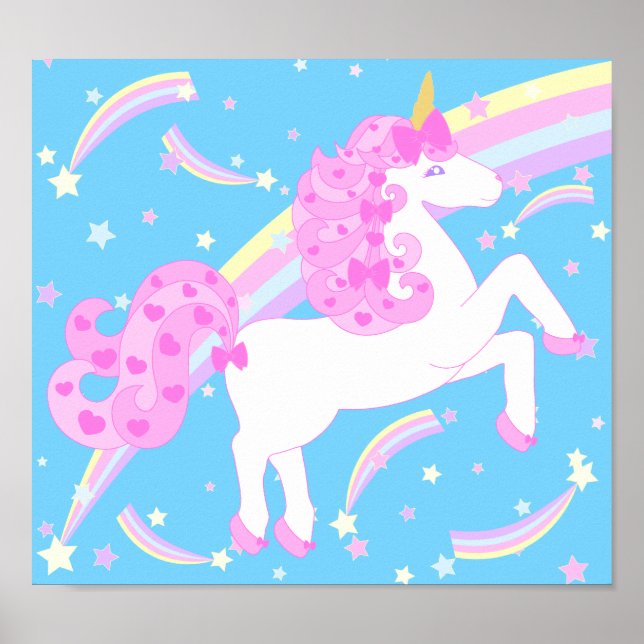 Pink Girl Unicorn Poster (Front)