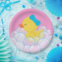 Pink Girl Watercolor Rubber Duck Party