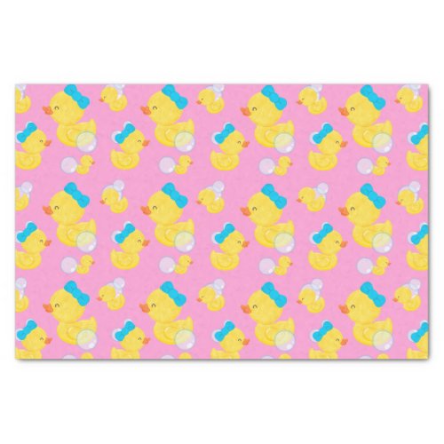 Pink Girl Watercolor Rubber Ducky Tissue Paper