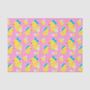 Pink Girl Watercolor Rubber Ducky Tissue Paper
