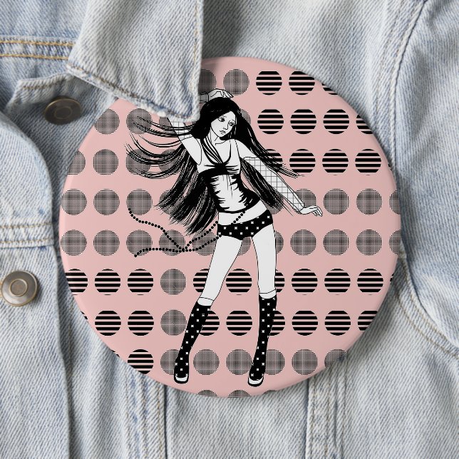 pink girlfriend dancer button (In Situ)
