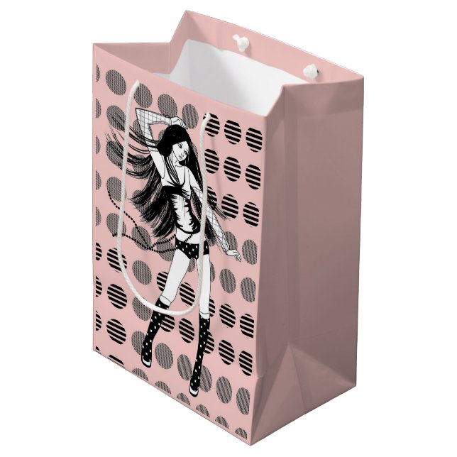 pink girlfriend dancer medium gift bag (Front Angled)