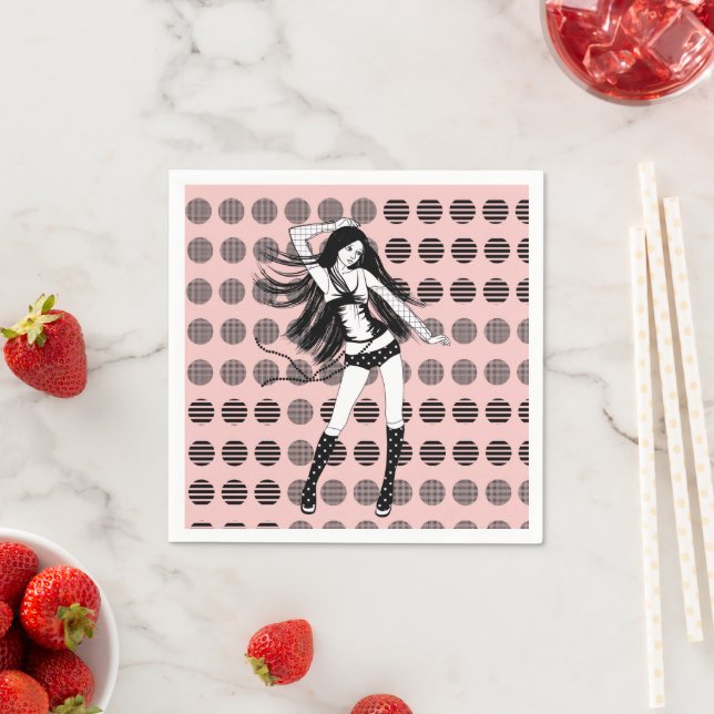 pink girlfriend dancer  napkins (Insitu)