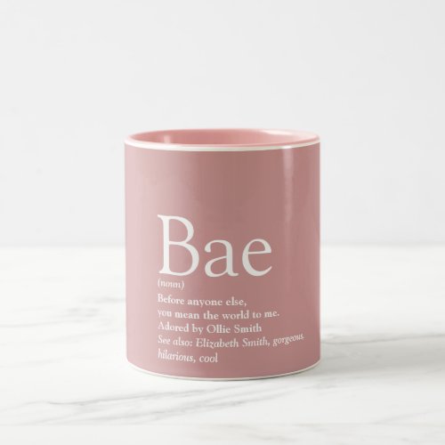 Pink Girlfriend Wife Bae Definition Two_Tone Coffee Mug