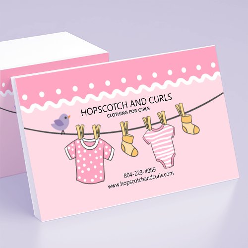 Pink Girls Baby Boutique Business Card