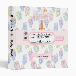 Pink Girls Baby Keepsake Book 3 Ring Binder