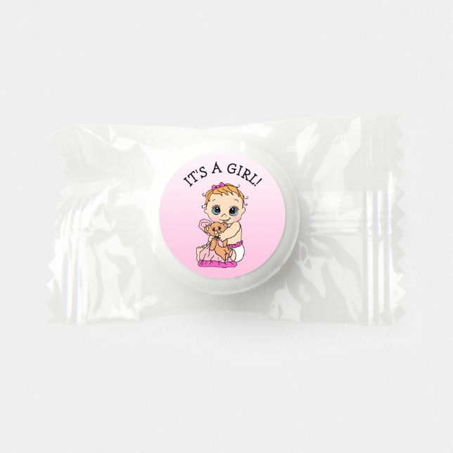 Pink Girl's Baby Shower Favors (Front)