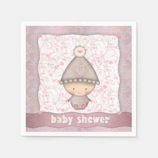 Pink Girls Baby Shower Napkins