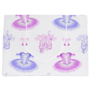 Pink Girls Birthday Ballerina Tutu Ballet Large Gift Bag