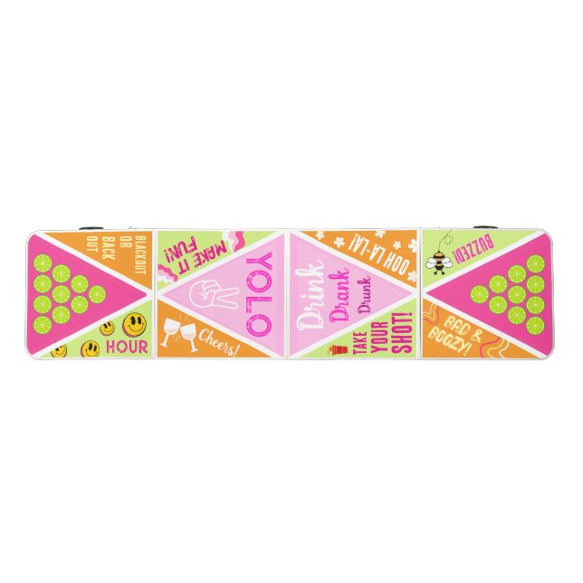 Pink Girls Fun Groovy Pong Table (Top)