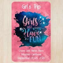 Pink Girls Just Wanna Have Fun Cruise Door Decor