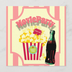 Pink Girls Movie Birthday Party Invitation