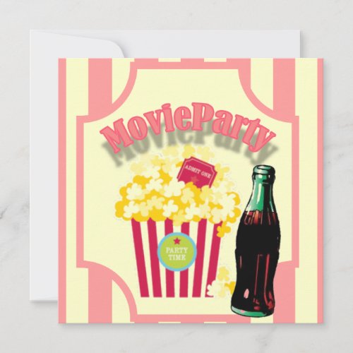 Pink Girls Movie Birthday Party Invitation