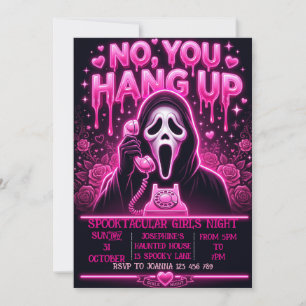 Pink Girls Night Spooky Halloween Party Invitation