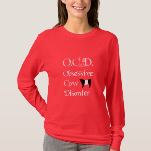 PINK Girls OCD Obsessive Cow Disorder Belties T_Shirt