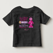 Pink Girls Robot Nut Allergy Alert Shirt