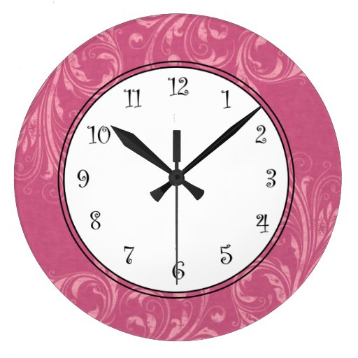 Pink Girls Wall Clocks | Zazzle