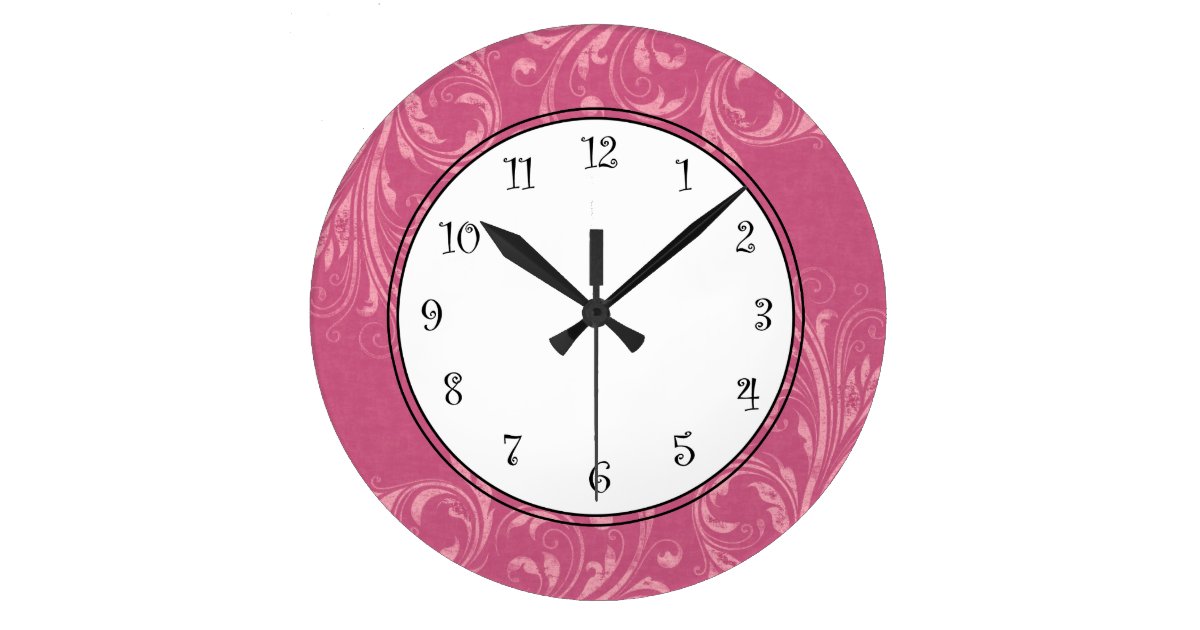 Pink Girls Wall Clocks | Zazzle