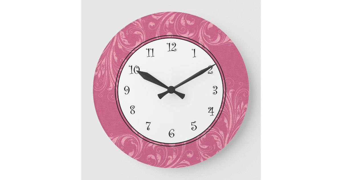 Pink Girls Wall Clocks | Zazzle